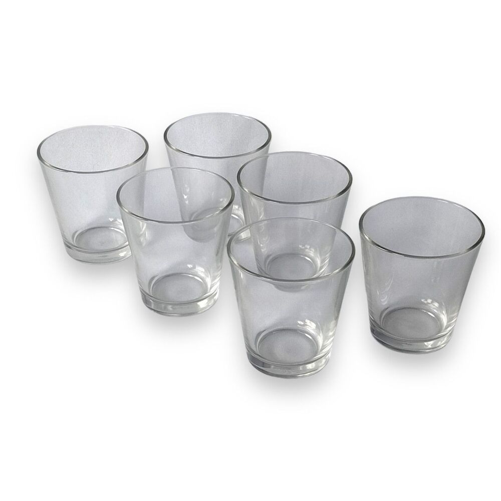 Set of 6 vintage 90s Glass Votive Candleholders